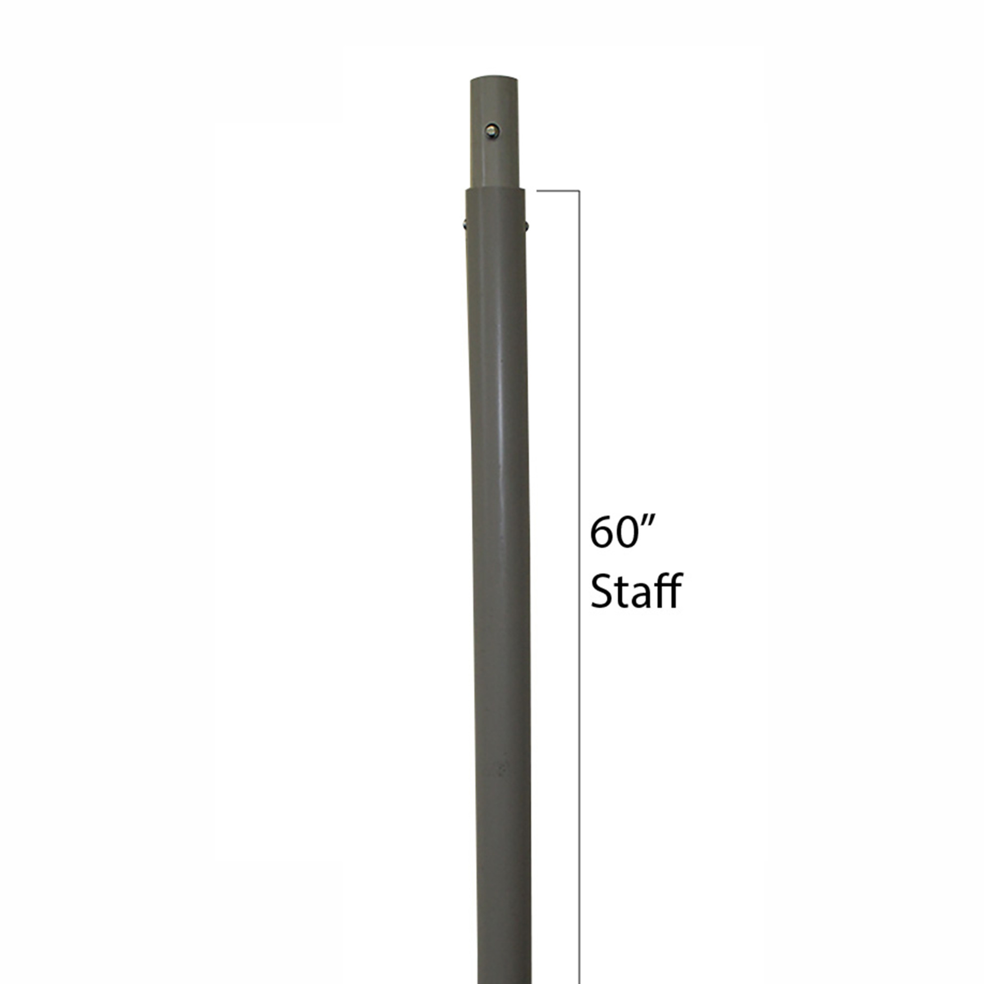 Eastern Metal PVC 60in. Staff for Stop/Slow Paddles, Silver, Model# FLH-60-STAFF